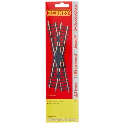 Afbeelding van Hornby R615 OO Gauge Rechterhand Diamond Crossing Track Extra Pieces voor Model Railway Sets, Trein Stukken Schaal 1:76