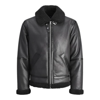 Afbeelding van Jack &amp; Jones Jorcole Aviator Jacket Imitatieleren jas, Heren, Maat: XL, Black