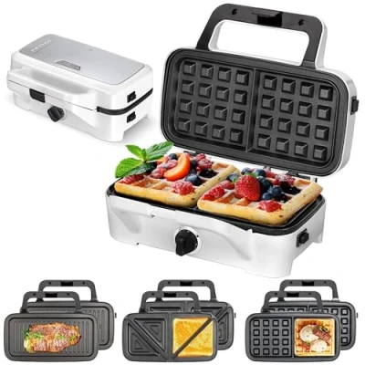 Afbeelding van MPM Sandwich maker Wafelmaker Grill 3 in 1 MOP 33M