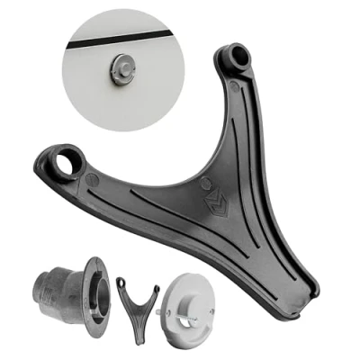 Afbeelding van Condensafvoer voor caravanverwarming, 1 stuk, passend bij TRUMA schoorsteen deel ZR80, 96 mm gatafstand, in zwart, schoorsteenschild afvoer tegen vuil en ijsvorming, kap schoorsteenkanaal