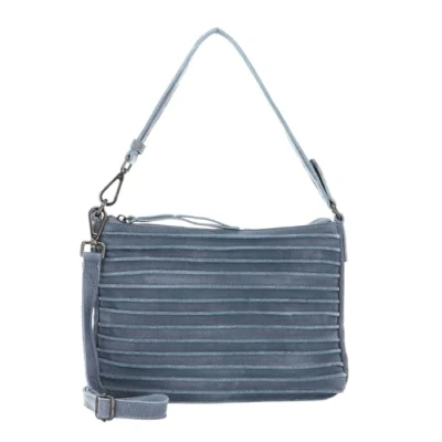Afbeelding van FREDsBRUDER Leren Schoudertas Riffel Crossbag Sky Blue Lichtblauw