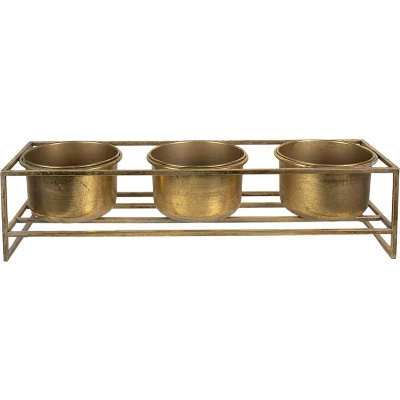 Afbeelding van Clayre &amp; Eef Plantenstandaard 63x19x16 cm Goudkleurig Ijzer
