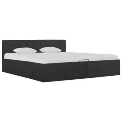Afbeelding van VIDAXL Bedframe met hydraulische opslag stof donkergrijs 160x200 cm