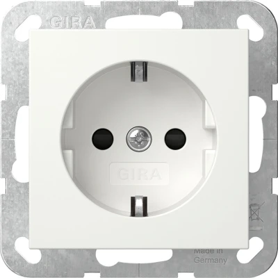 Afbeelding van Gira kindveilig stopcontact randaarde zuiver wit glanzend systeem 55