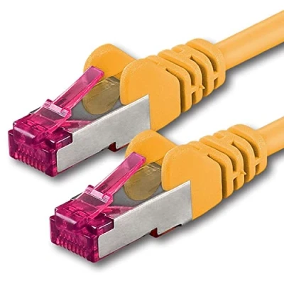Afbeelding van 1aTTack.de 5m geel 1 stuk netwerkkabel Cat6a (10Gb/s) S FTP CAT 6a Lanka kabel GHMT gecertificeerd PIMF 500 MHz Cat5 Cat5e Cat6 Cat7 voor switch, router, modem, internet
