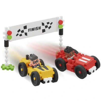 Afbeelding van Marioinex 903179 Building Blocks Mini Waffle City Race 80 Pieces 2 Figures