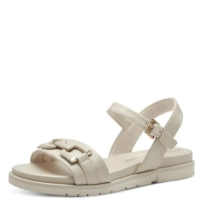 Afbeelding van Marco Tozzi Sandalen, Dames, Maat: 38, Cream Hoogwaardig imitatieleer