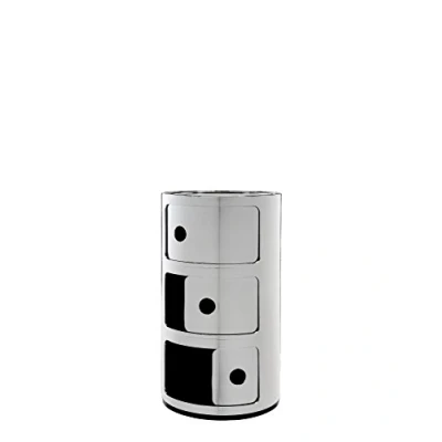 Afbeelding van Kartell Componibili Nachtkast Metallic (3 Comp.)Ø32 Chroom