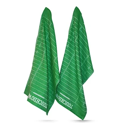 Afbeelding van 40YARDS American Football theedoeken (2 stuks) in speelveld design 100% katoen, grootte: 65 x 40 cm, 200 g/m2