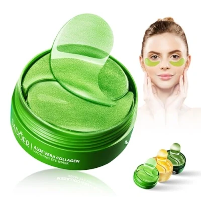 Afbeelding van Oogpatches Tegen Wallen en Donkere Kringen, 60 stuks 24K Goud Collageenpatches, collagen mask, Anti Rimpel Eye Patches Verbeteren Fijne Lijntjes, Hydraterend Aging, Gehydrateerd Oogcontour