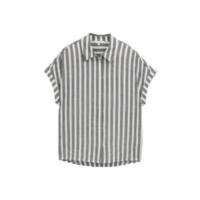 Afbeelding van TOM Tailor Overhemdblouse, Dames, Maat: 38, Offwhite navy vertical stripe