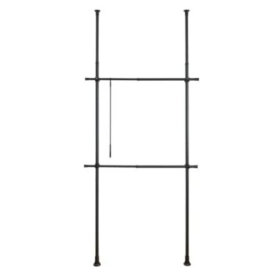 Afbeelding van WENKO Telescooprek Hercules basic zwart verstelbare breedte 75 120 cm, h. 165 300 cm zonder boren &amp; schroeven