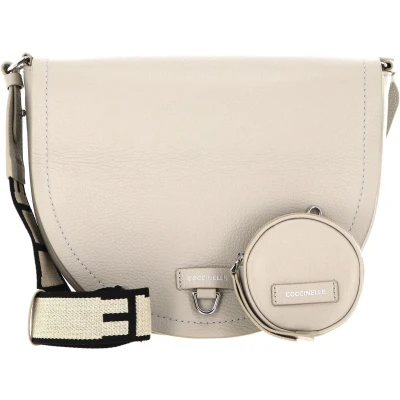 Afbeelding van Coccinelle Leren Schoudertas Blaire Crossover Bag Gelso Beige