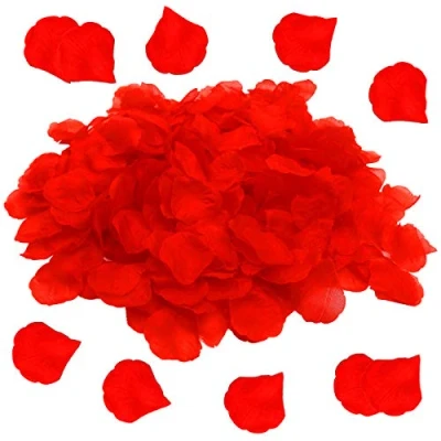 Afbeelding van OWLKELA 1200st Rozenblaadjes, Kunstmatige Rozenblaadjes Bruiloft, Valentijnsdag, Middelpunt, Verjaardag, Romantische Sfeer (Rood)
