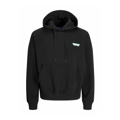 Afbeelding van Jack &amp; Jones Gedruckt Hoodie, Heren, Maat: Large, Black