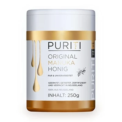 Afbeelding van PURITI Manuka Honing MGO 100+ 250g uit Nieuw Zeeland met gecertificeerd methylglyoxal gehalte Laboratoriumgetest, directe import, zuiver natuurproduct, vrij van additieven