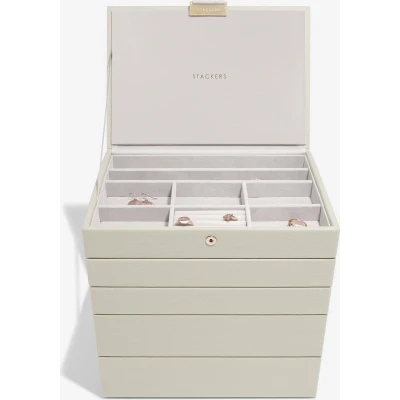Afbeelding van Stackers Beige (Oatmeal) klassieke medium juwelendoos, set van 5