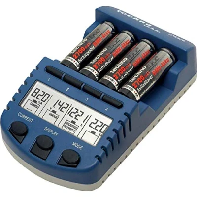 Afbeelding van BC1000 snellader met LCD display, ontladingsfunctie, batterij