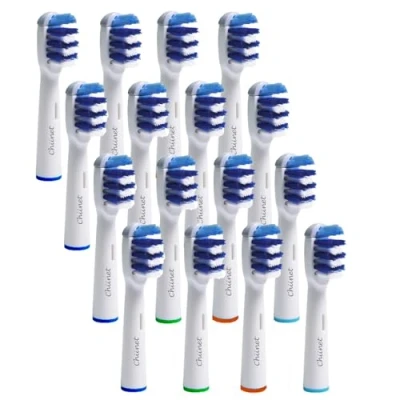 Afbeelding van 16 vervangende tandenborstelkoppen compatibel voor Oralb Tri zone, EB30 generieke hoofden geschikt elektrische tandenborstel