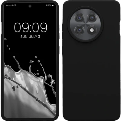 Afbeelding van kwmobile telefoonhoesje geschikt voor OnePlus 13R Hoesje met siliconen coating Smartphone case in zwart