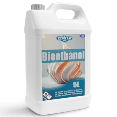 Afbeelding van 5 liter bio ethanol 96,6% biologische alcohol voor open haard, tafelhaard, geurloos schone verbranding, zonder rook, levendige en stabiele vlam