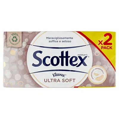 Afbeelding van Kleenex Ultra Soft zakdoeken, 2 dozen met 80 stuks