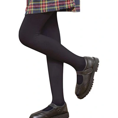Afbeelding van LOLANTA Meisjes winterlegging dikke fleece gevoerde rekbare zachte panty schooluniform, zwart, L (9 11 jaar)