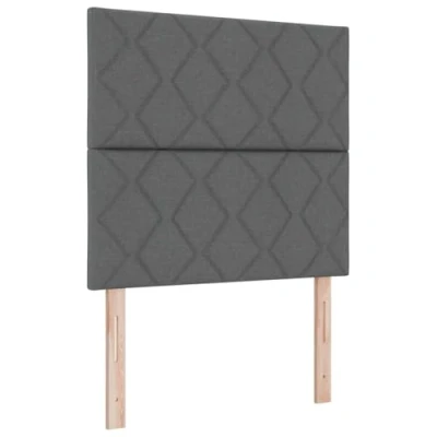 Afbeelding van vidaXL Boxspringbed met Matras &amp; LED Donkergrijs 100x200 cm Stof
