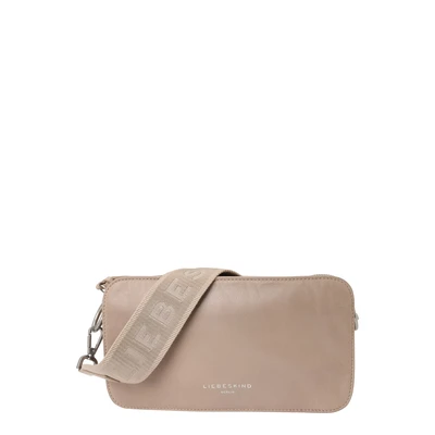 Afbeelding van Liebeskind Berlin Clarice M Schoudertas voor dames, van leer, met verstelbare schouderriem, royale vakken ritssluiting, knoopsluiting, schoudertas, 01 Stone