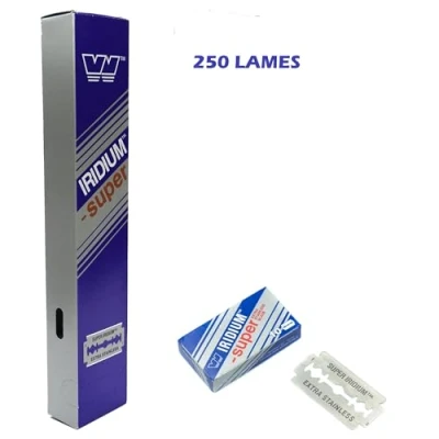 Afbeelding van 250 x Wizamet Super Iridium professionele scheermesjes voor mannen met dubbele rand kappers (250)