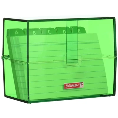 Afbeelding van Brunnen, 1026353583, Brunnen 102057052 kaartenbak, 12 x 9,5 6,5 cm (voor A7 indexkaarten), polystyreen, kiwi, kleurcode, 1,