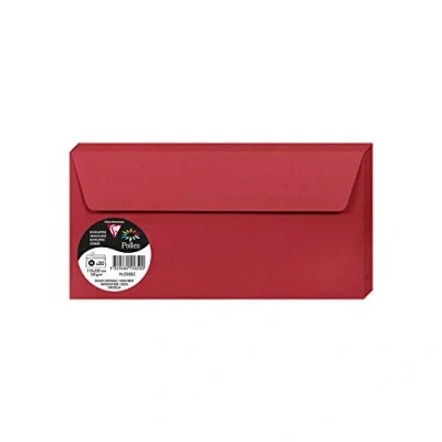 Afbeelding van Clairefontaine Ref 5585C Stuifmeel zelfklevende enveloppen (Pack van 20) DL formaat, 120gsm papier, printercompatibel, zuurvrij, strip voor eenvoudige afdichting Intensief rood