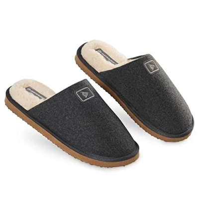 Afbeelding van Dunlop herenpantoffels met open achterkant, comfortabele pantoffels van traagschuim voor heren, rubberen zool, slipvaste schoenen binnen en buiten, cadeaus HOUTSKOOL, 40.5 EU