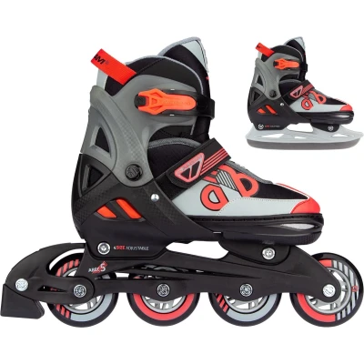 Afbeelding van Nijdam Schaats Skates Combo Verstelbaar 37 40 Red Raider Zwart/Rood/Grijs