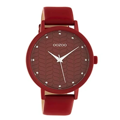 Afbeelding van samba red OOZOO watch with leather strap C10656