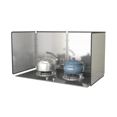 Afbeelding van Splatter Guard Splash Back, Opvouwbaar Roestvrij Staal Keuken Anti Shield Screen voor Koekenpan Wandkookplaat Vet (60 * 80 45cm)