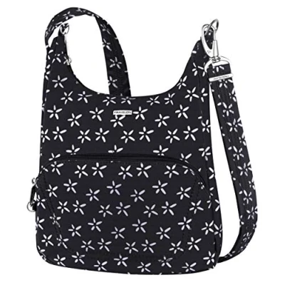 Afbeelding van Travelon Antidiefstal Klassieke Essentiële Messenger Bag, A B/W kleine bloemenprint, One Size