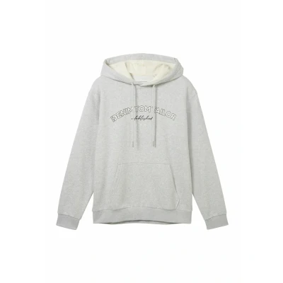 Afbeelding van TOM Tailor Denim MIT LOGO Print Hoodie, Heren, Maat: Large, Hellgrau