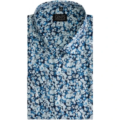 Afbeelding van Gents Fancy print blauw Maat M