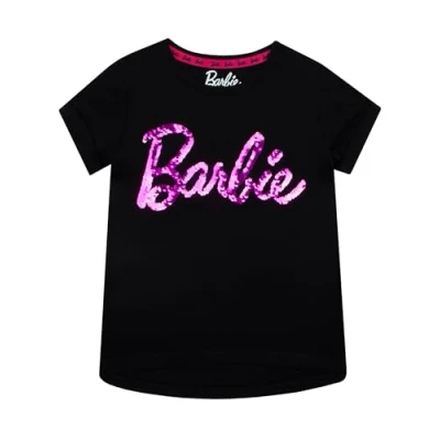 Afbeelding van Popgear Barbie T shirt kleding voor Meisjes pailletten top shirts Zwart 128