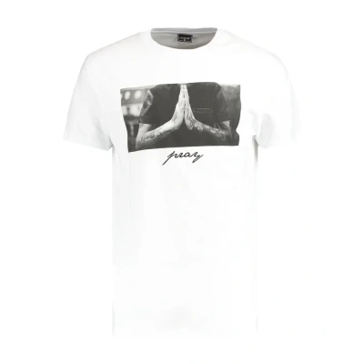 Afbeelding van Mister Tee PRAY Tshirt print, Heren, Maat: 4XL, White