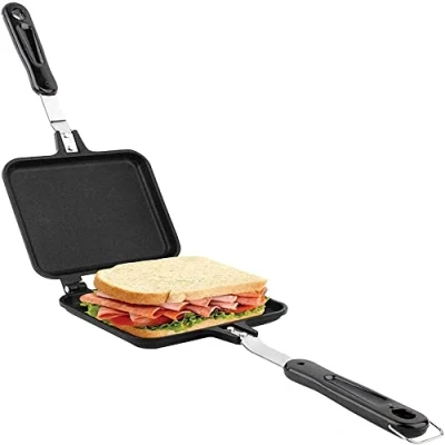Afbeelding van Vierkante Koekenpan Doppelseitige Bratpfanne Dubbelzijdig Sand wich Maker Anti aanbak Kookpan Pannenkoek Pan Multifunctionele Bakpan voor Broodrooster Ontbijt Omelet