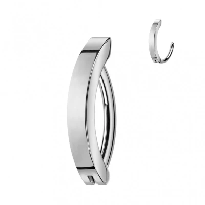 Afbeelding van Piercing ovaal strak design titanium