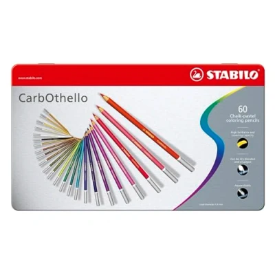 Afbeelding van STABILO CarbOthello Pastelkrijt, metalen etui, 60 stuks, met verschillende kleuren