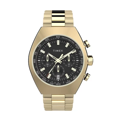 Afbeelding van Timex Legacy Tonneau Horloge goldcoloured/black, Heren, Maat: One Size, Gold coloured/black