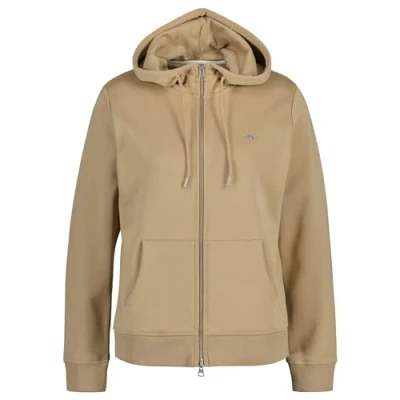 Afbeelding van GANT Regular Shield ZIP Sweater met rits, Dames, Maat: 40, Khaki