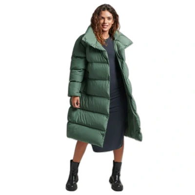 Afbeelding van Superdry Vrouwen Lange Pufferjas Khaki Grootte: 38
