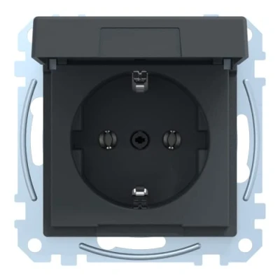Afbeelding van Merten MEG2311 0414 Wandcontactdoos System M Antraciet
