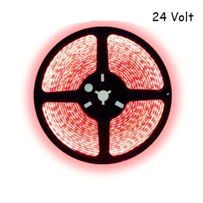 Afbeelding van 5 meter rood led strip 60Leds/m 24V