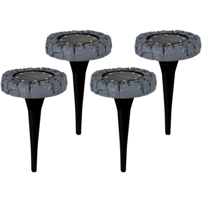 Afbeelding van näve Led tuinlamp solar vloerlamp met een grondpen, set van 4 (4 stuks)